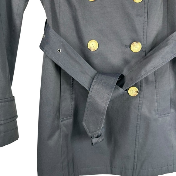 LAUREN RALPH LAUREN Navy Blue Double Breasted Trench Coat Women's XS - Picture 4 of 12